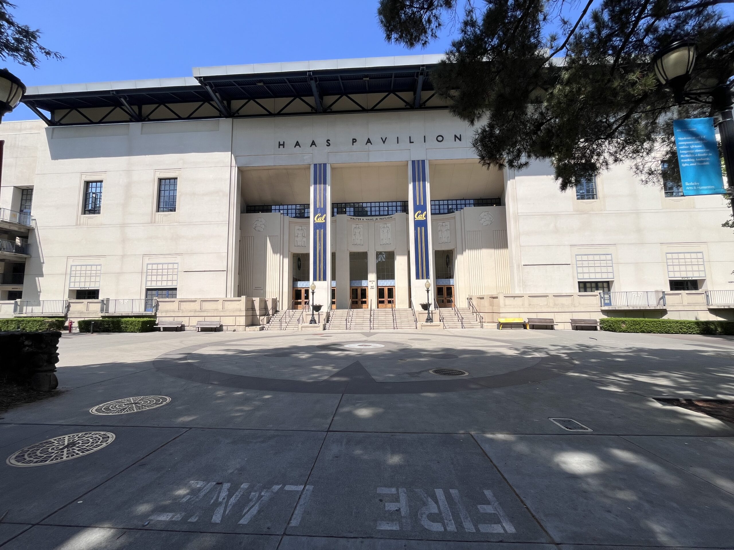 Spieker Plaza outdoor front of Haas Pavilion