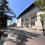 Spieker Plaza outdoor front of Haas Pavilion side view